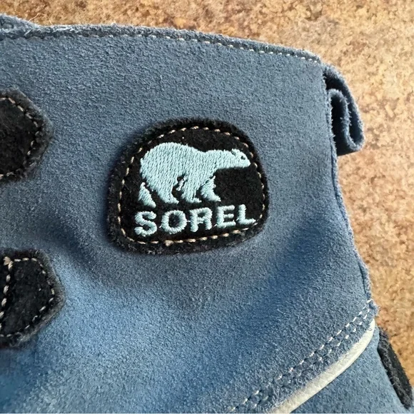 Women’s Sorel Size 6 Blue/Black Suede Joplin Boots w Lace Tie Closure - Picture 11 of 14